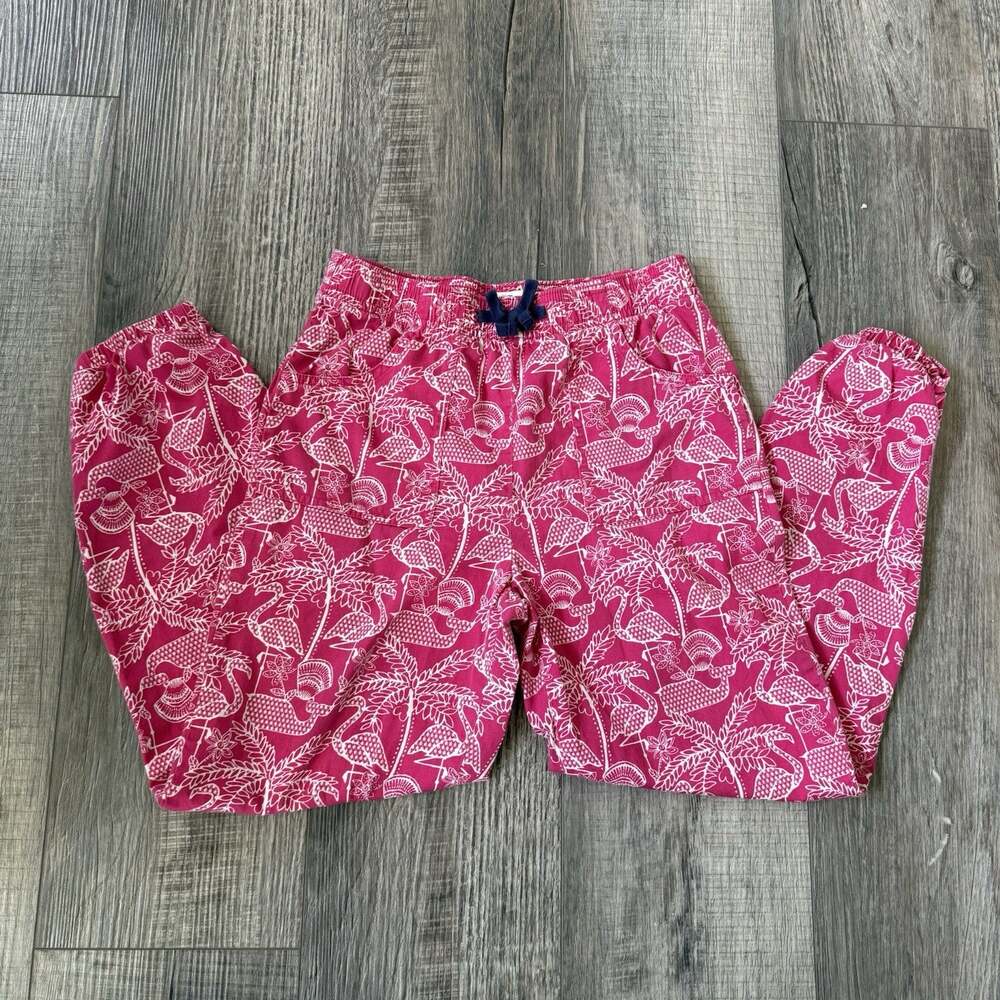 Vineyard Vines Pants Girls Size 10 Flamingo palm tree print elastic cuff Jogger